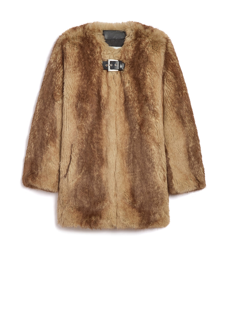 Petra Fake Fur Mantel | Blonde Mink