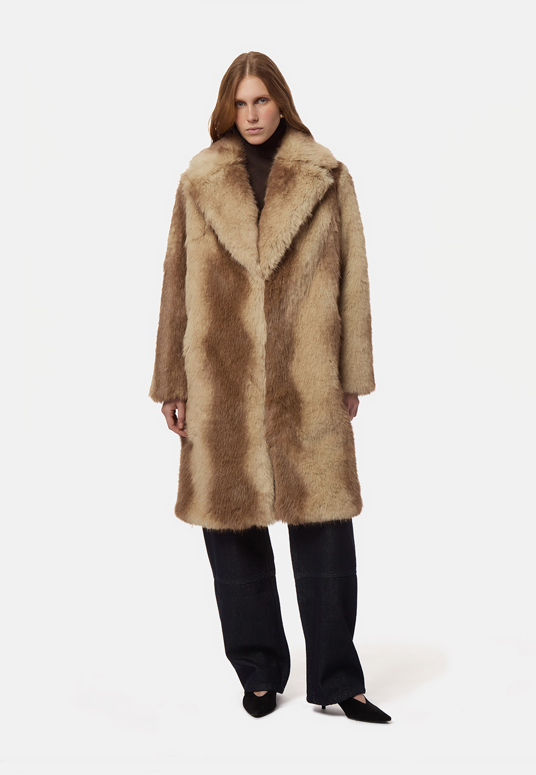 Steffi Faux Fur Mantel | Blonde Mink