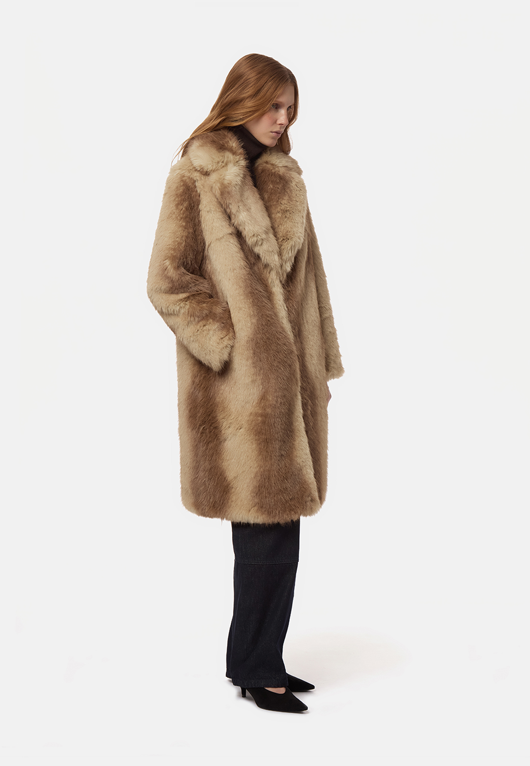 Steffi Faux Fur Mantel | Blonde Mink
