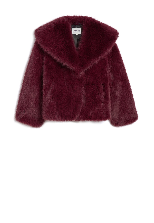 Yara Fake Fur Jacke | Merlot Sable