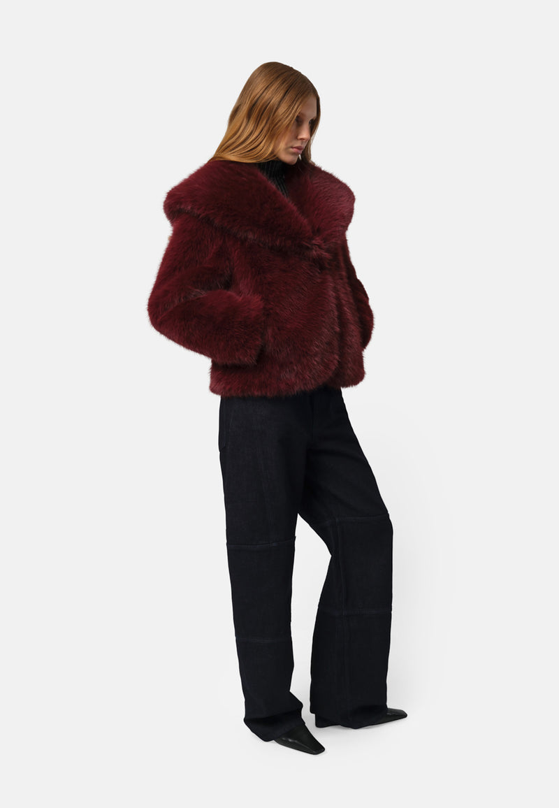 Yara Fake Fur Jacke | Merlot Sable