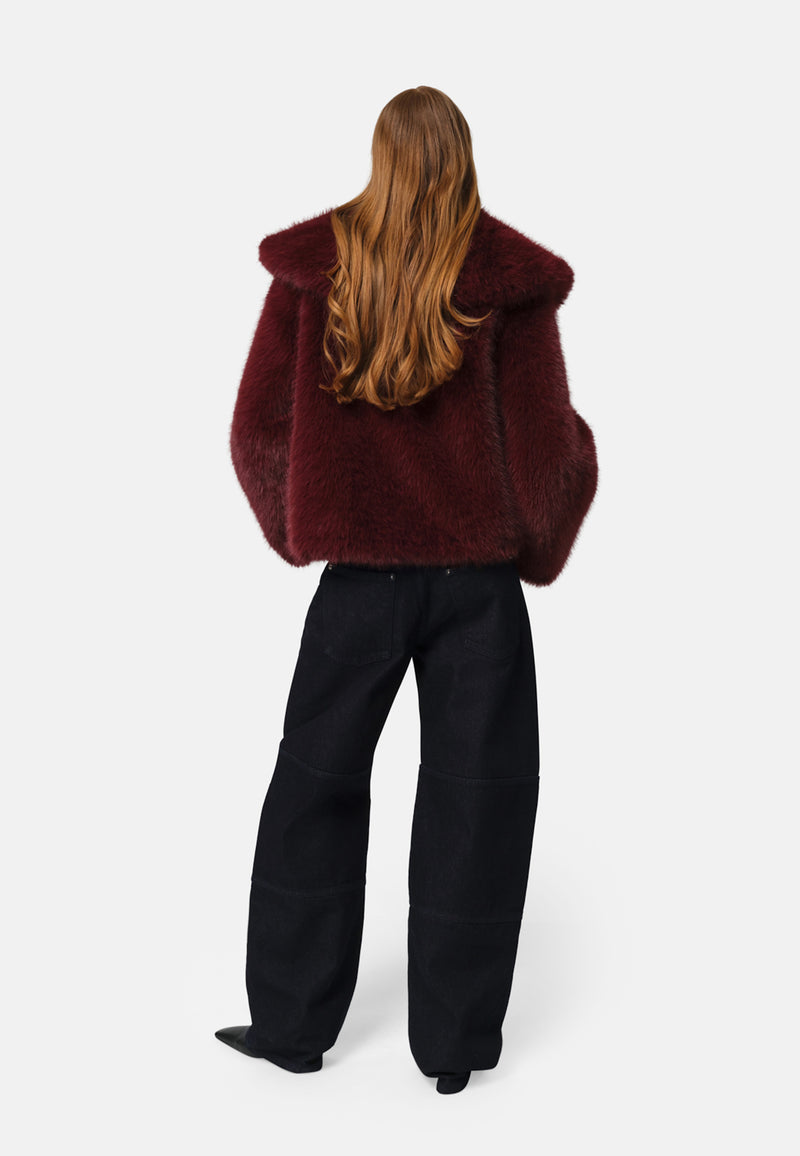 Yara Fake Fur Jacke | Merlot Sable