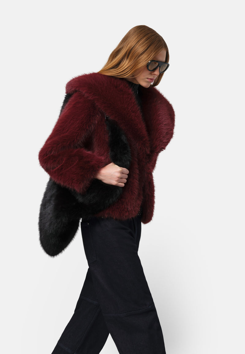 Yara Fake Fur Jacke | Merlot Sable