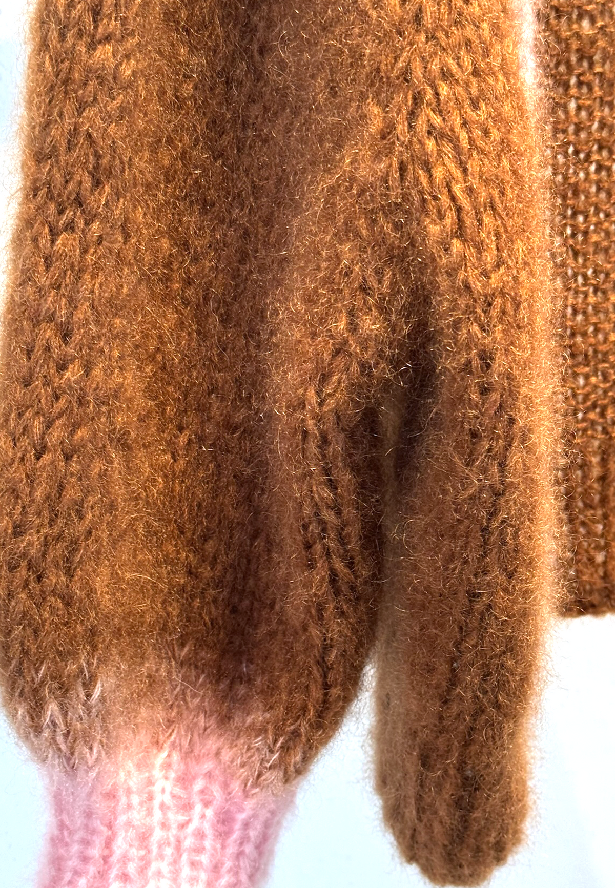 Margot Cardigan | Dark Brown Baby Pink