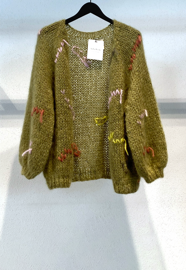 Paulette Mohair Seide Cardigan | Bronze Green