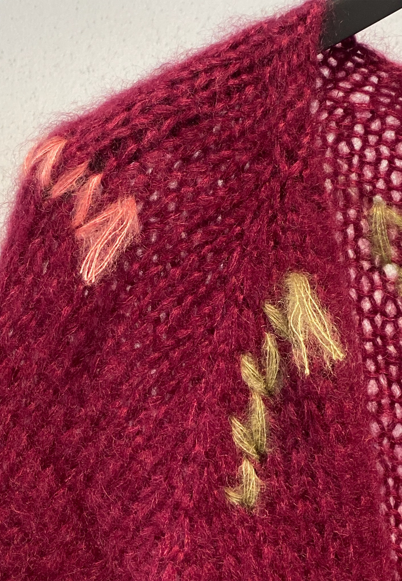 Paulette Mohair Seide Cardigan | Burgundy