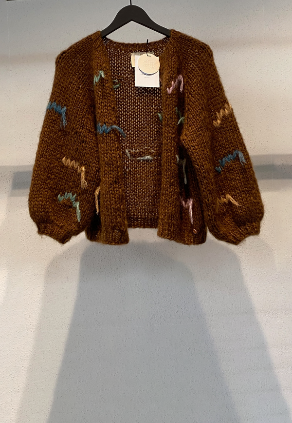 Paulette Mohair Seide Cardigan | Dark Brown