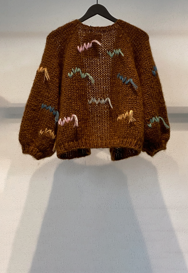 Paulette Mohair Seide Cardigan | Dark Brown