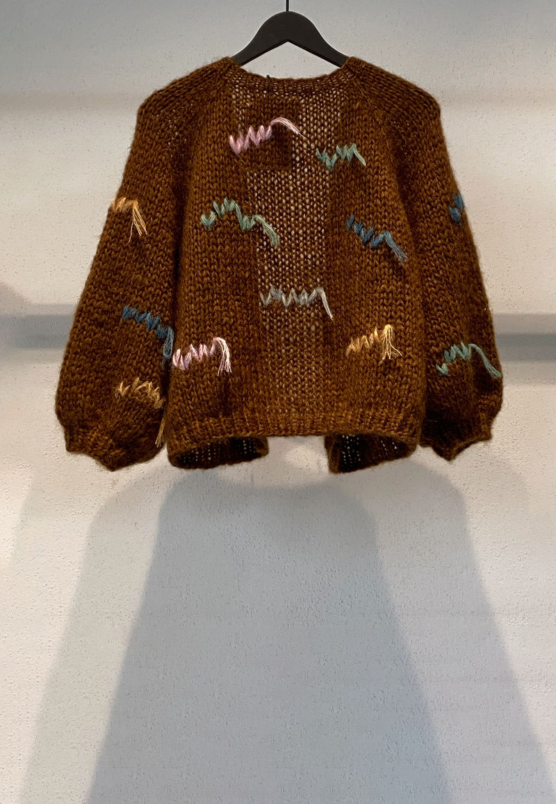 Paulette Mohair Seide Cardigan | Dark Brown