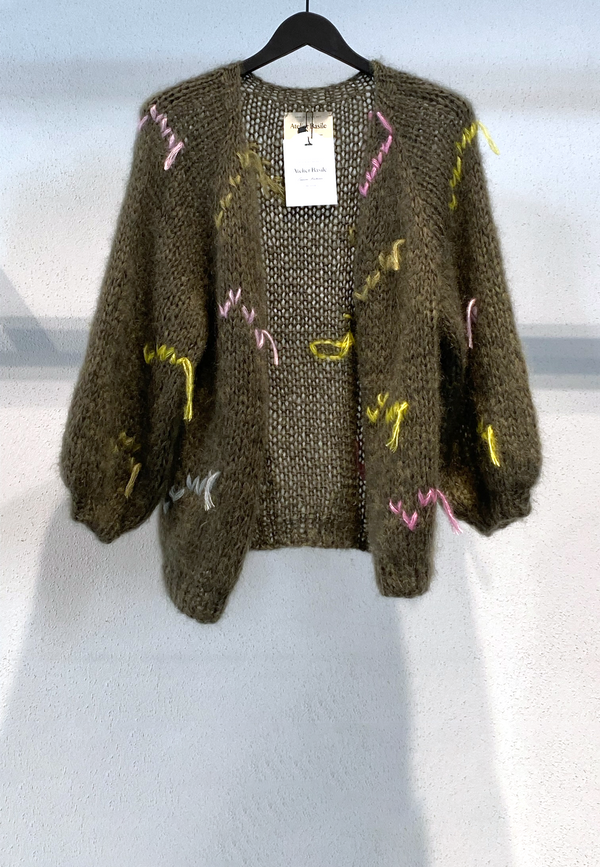 Paulette Mohair Seide Cardigan | Hunter Green