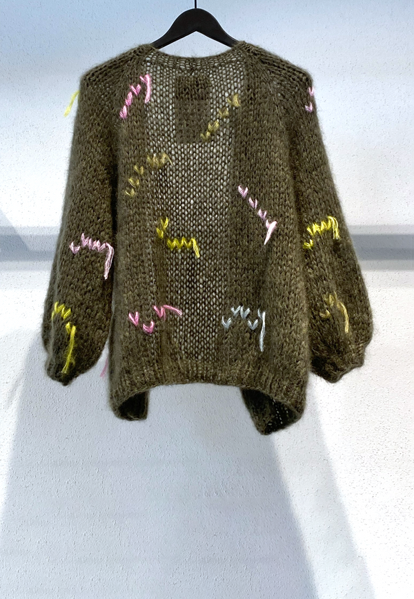 Paulette Mohair Seide Cardigan | Hunter Green
