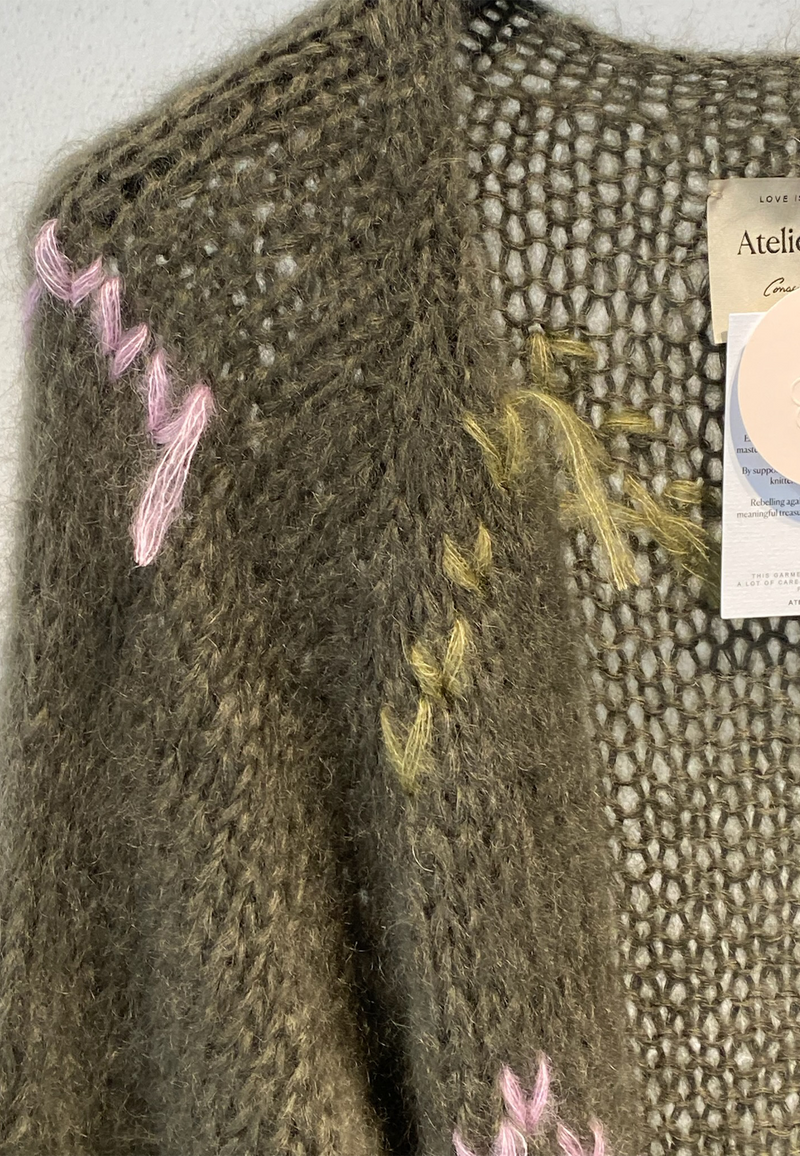 Paulette Mohair Seide Cardigan | Hunter Green