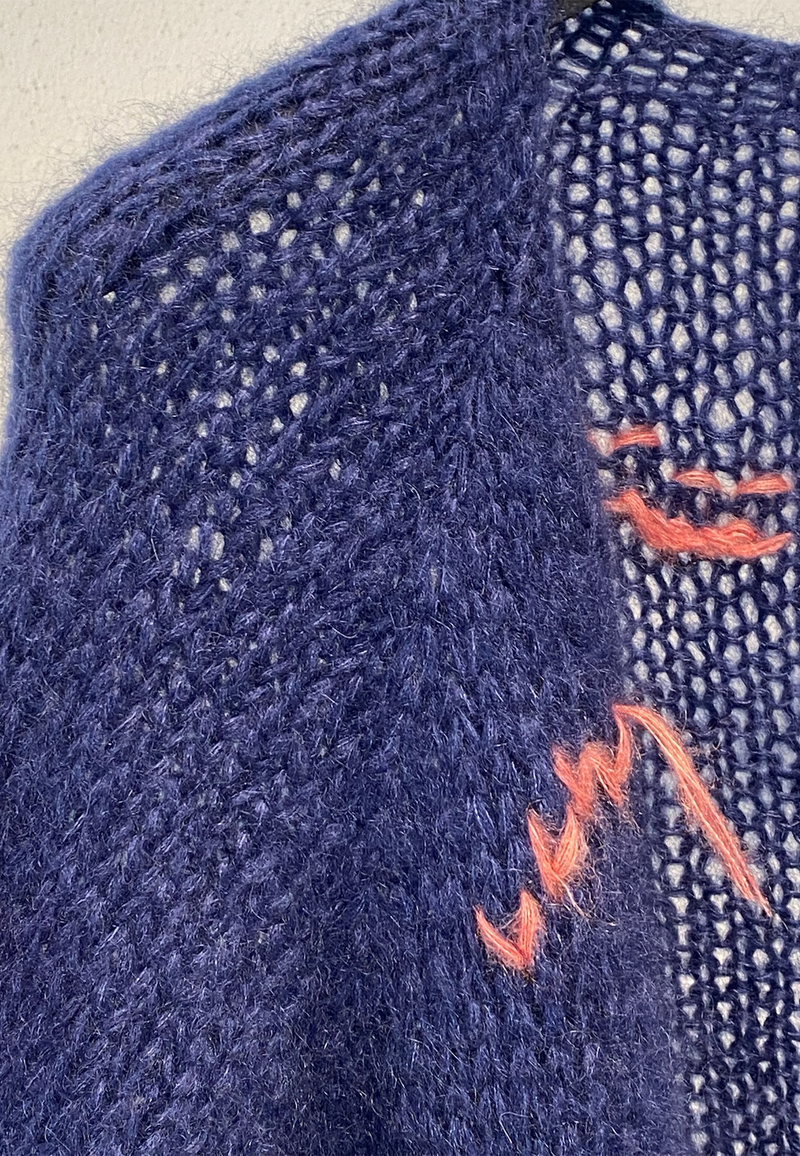 Paulette Mohair Seide Cardigan | Navy Blue