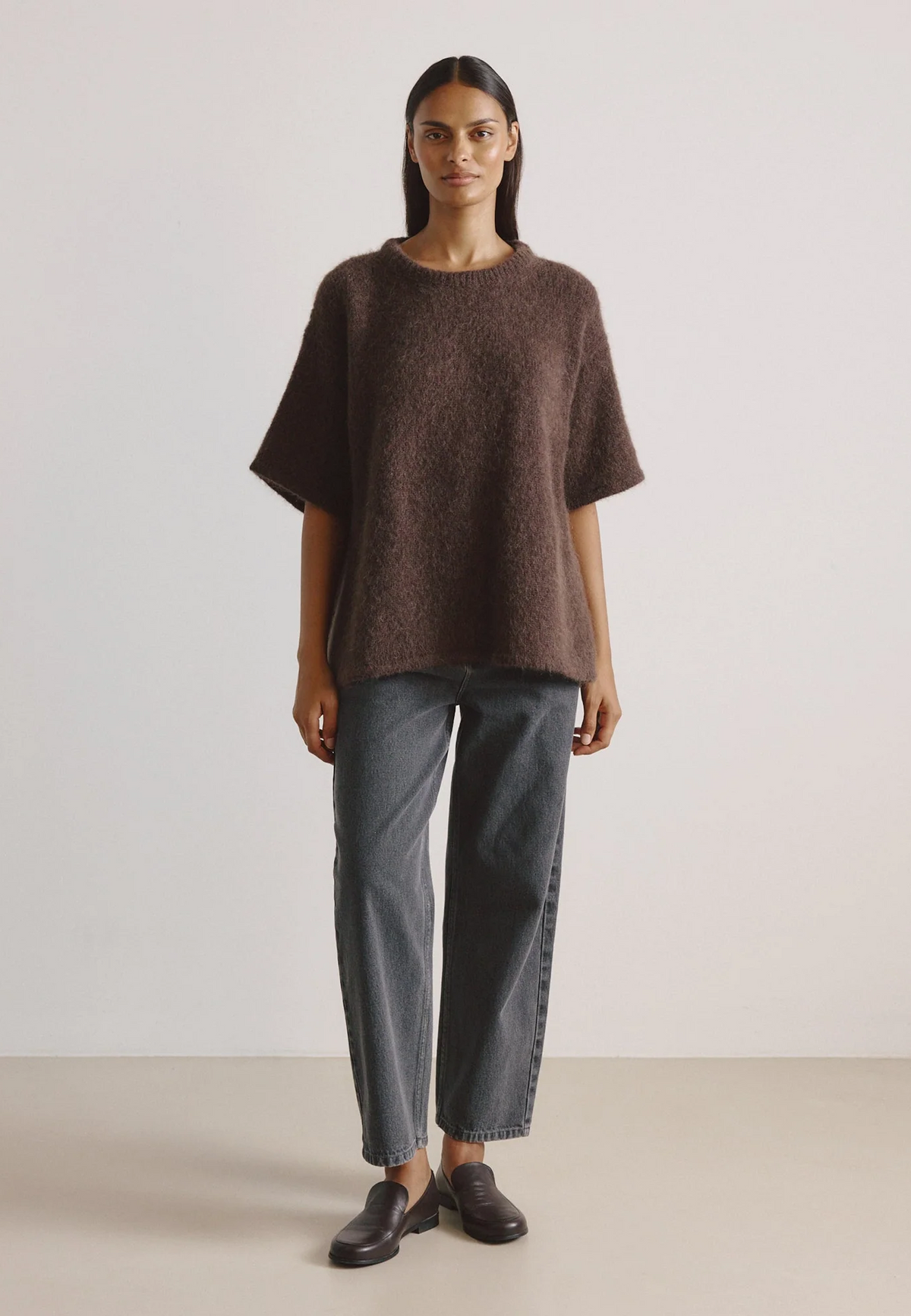 Harry Alpaka T-Shirt Kleid | Chocolate