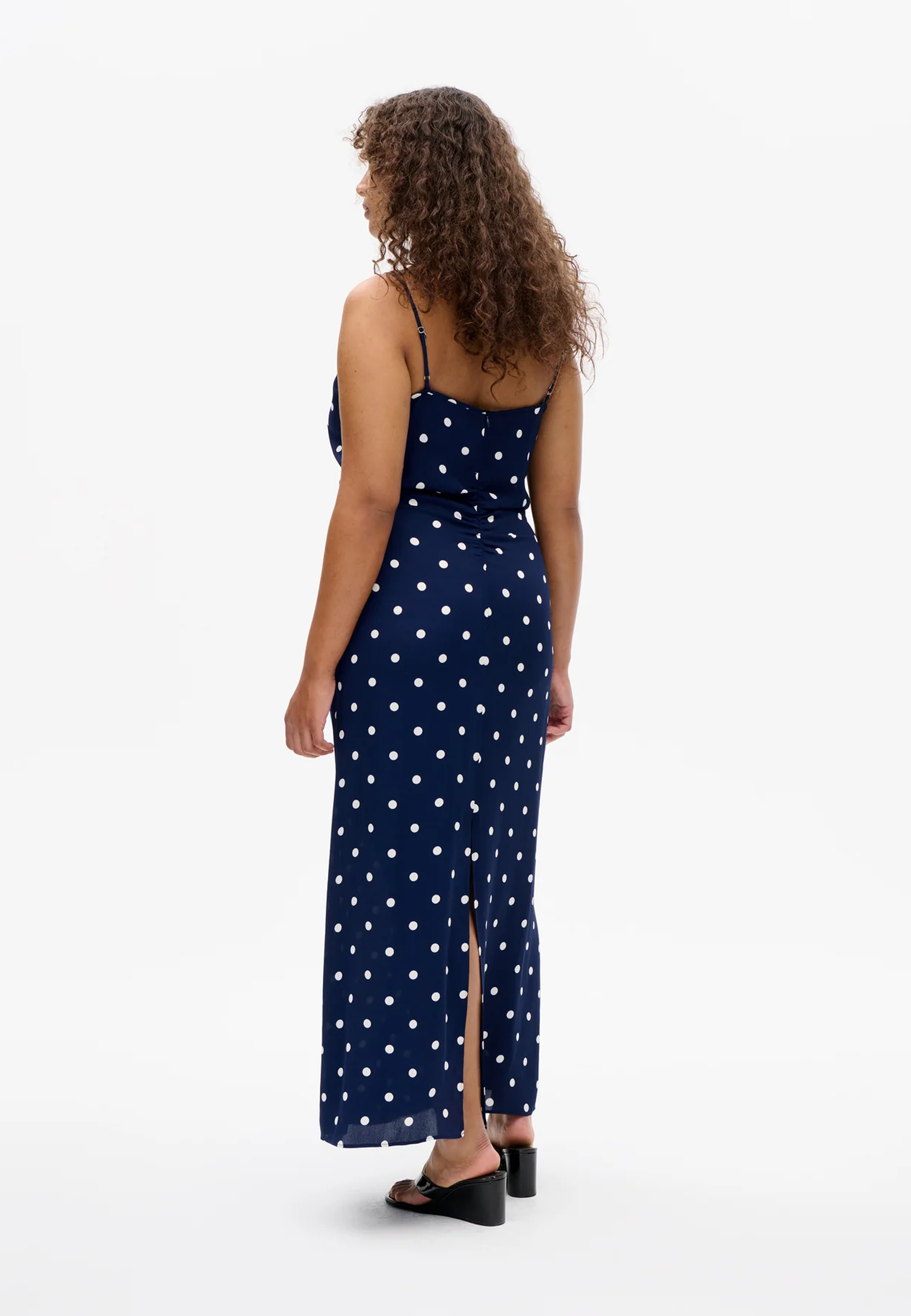 Atalia midi dress | Navy cream dot
