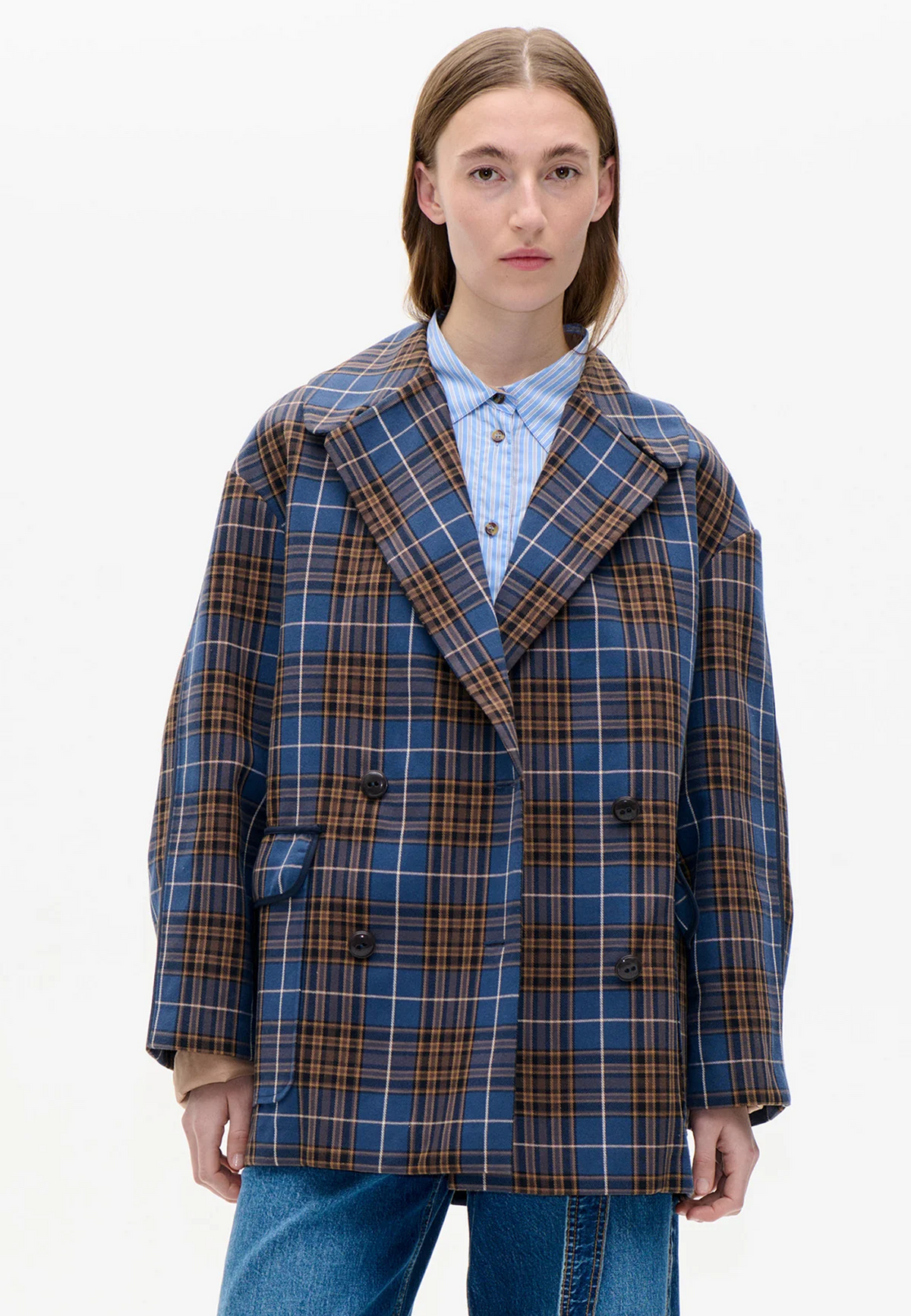 Baticia Oversized Blazer Jacke | Navy Check