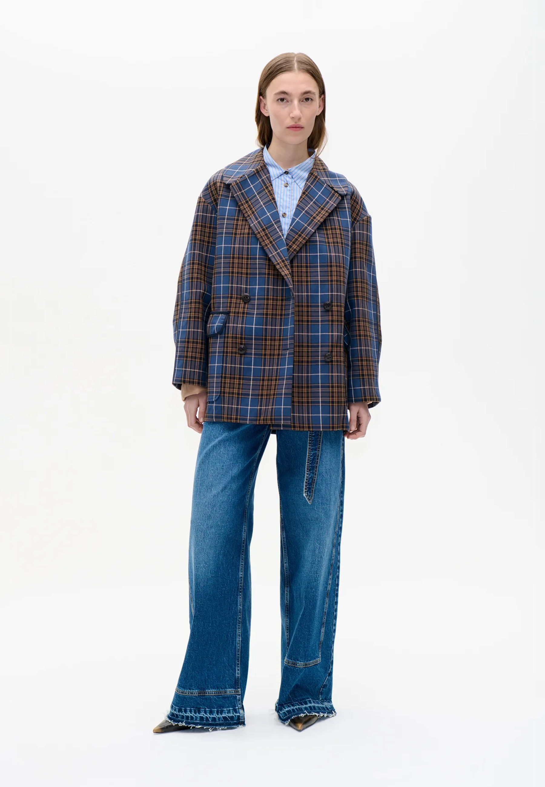 Baticia Oversized Blazer Jacke | Navy Check