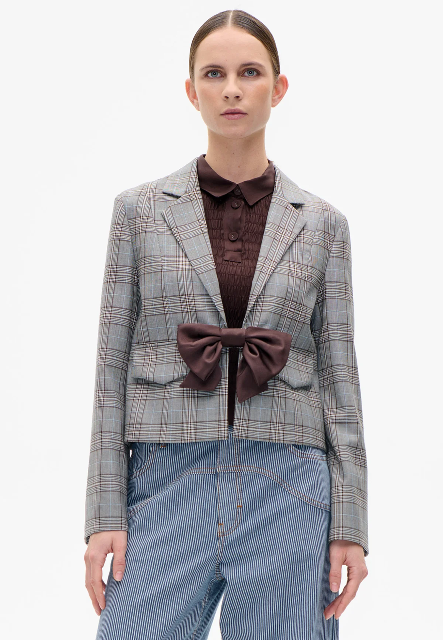 Benni Blazer | Grey Mini Check