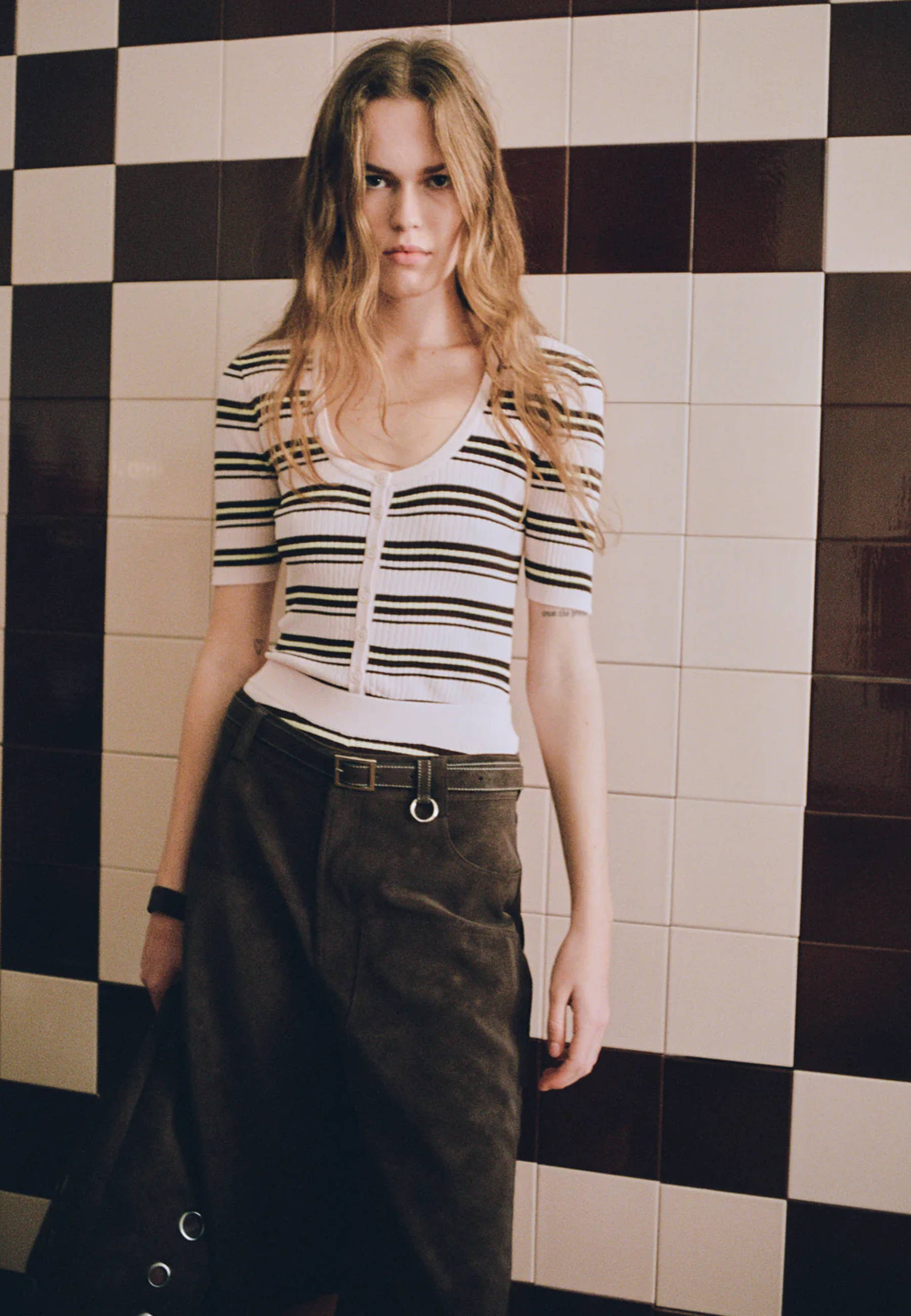 Calyn T-Shirt | Pastel Pink Stripe