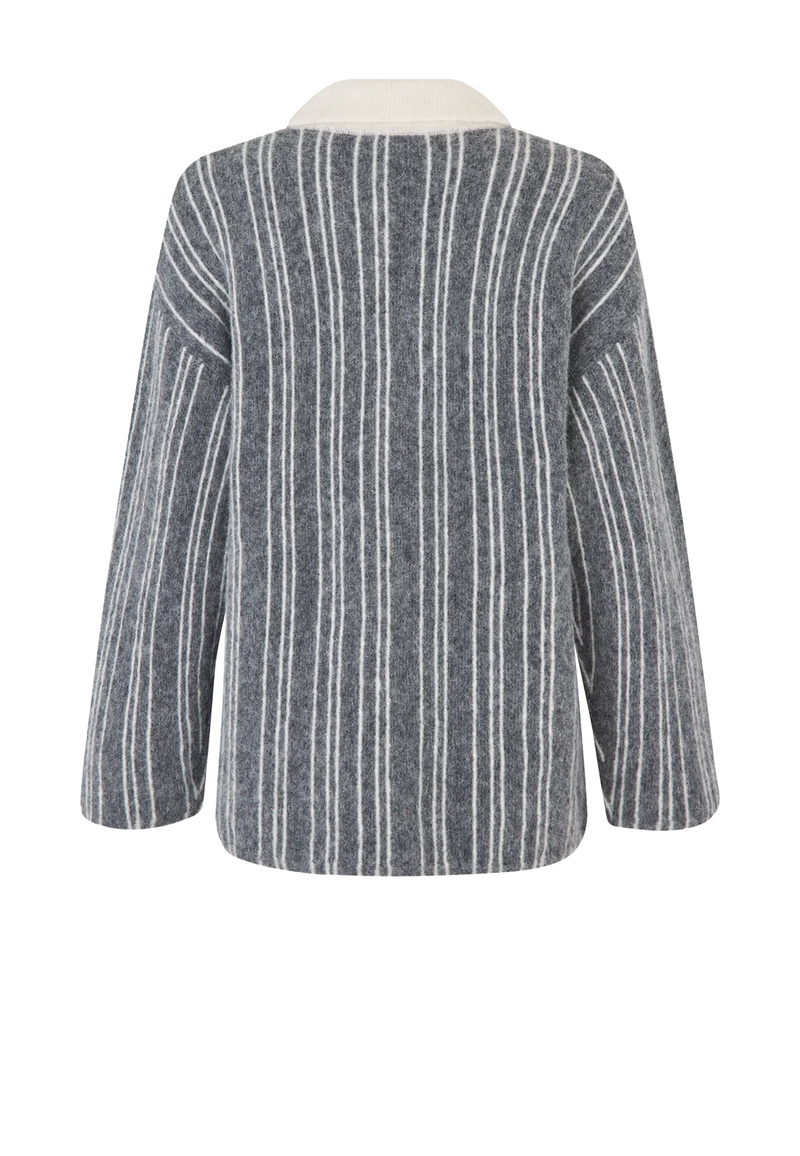 Carlota Strick Poloshirt | Thunder Grey Stripe