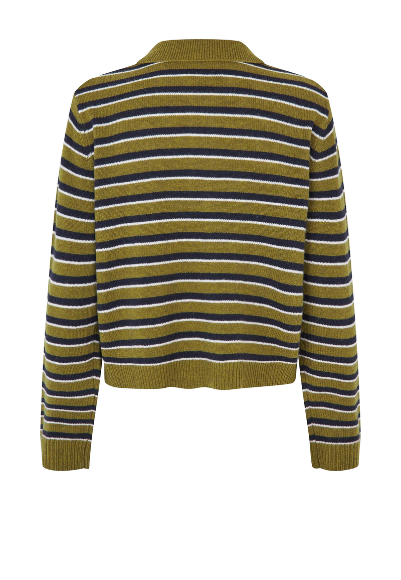 Cori Strick Poloshirt | Ivy Green Stripe