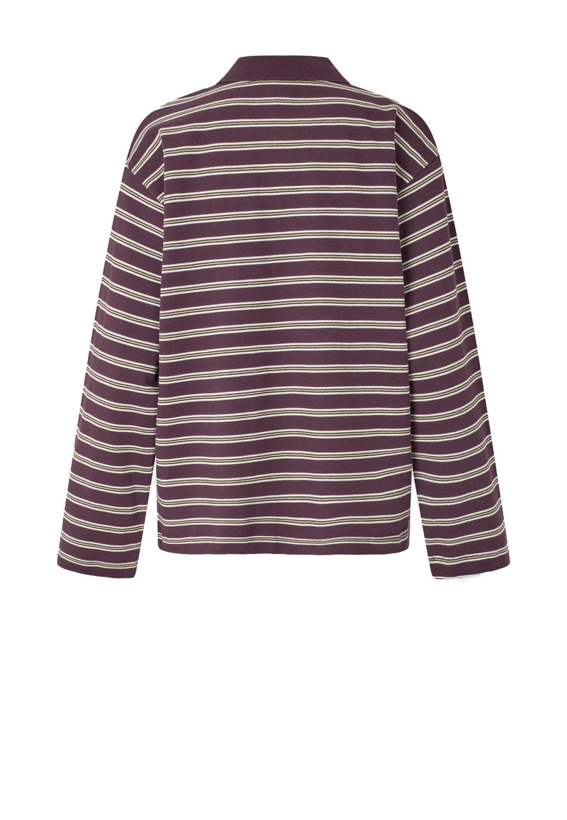 Jeanne Polo-Shirt | Plum Stripe