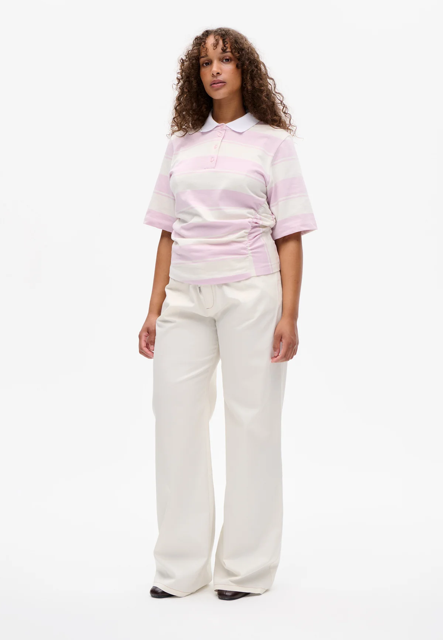 Judithe Polo T-Shirt | Lilac Polo Stripes