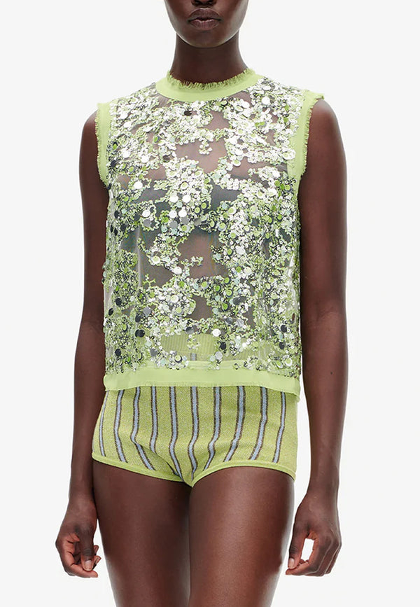 Manira Top | Herbal Garden Sequins