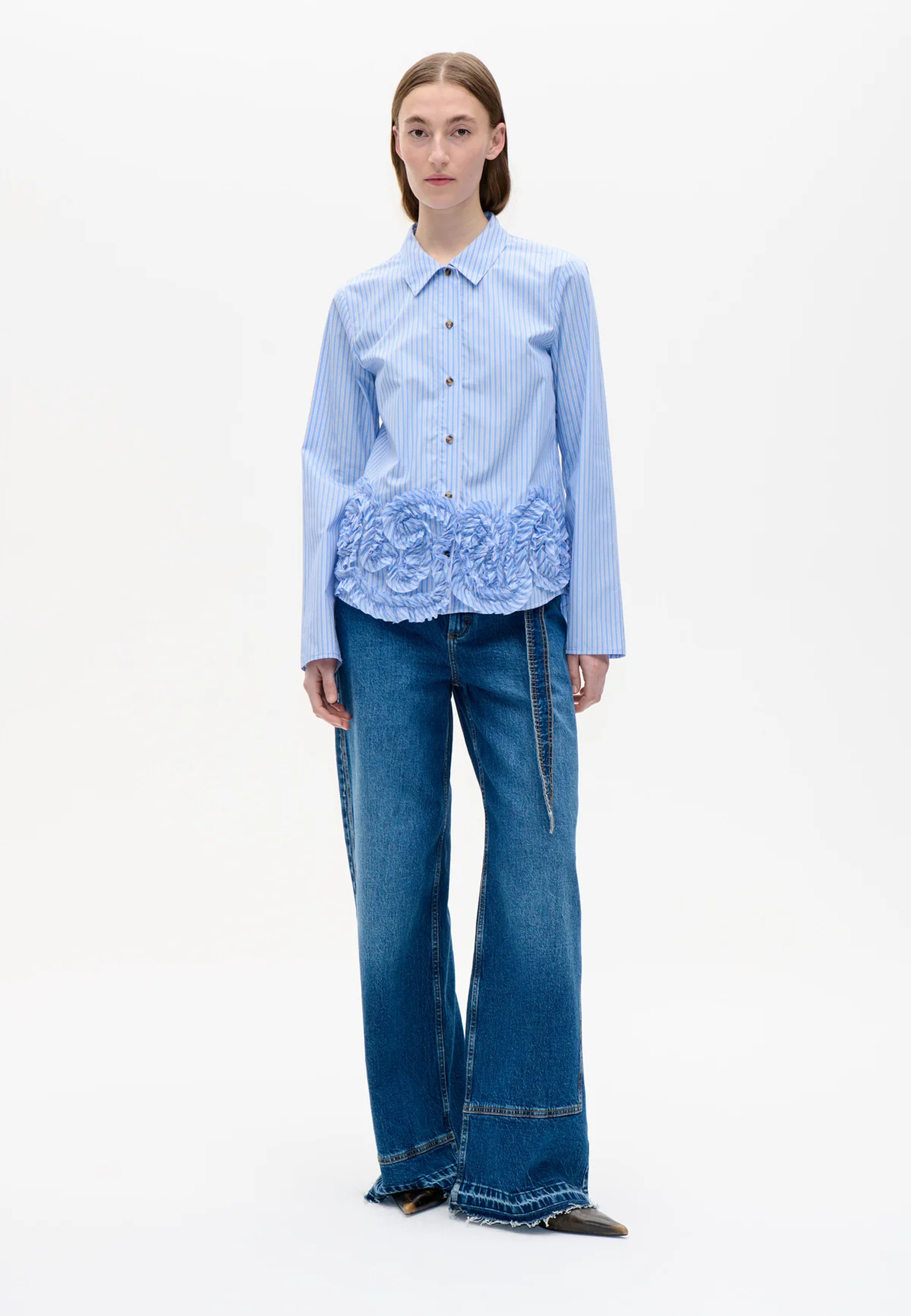Mariel Bluse | Light Blue Stripe