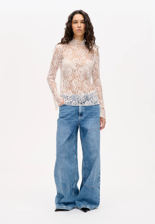 Meena Spitzen Longsleeve | White Sand
