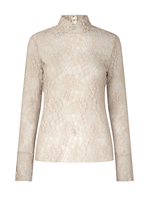 Meena Spitzen Longsleeve | White Sand