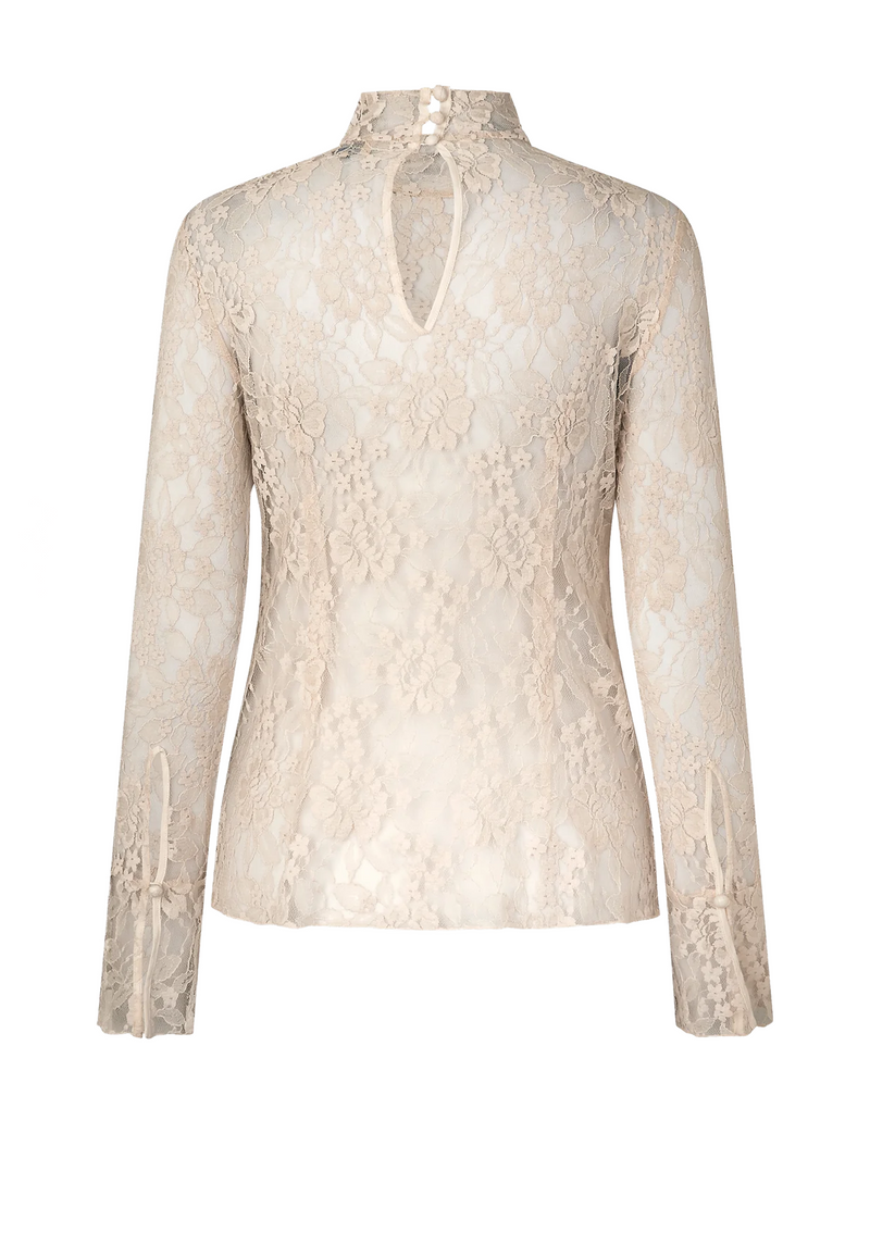 Meena Spitzen Longsleeve | White Sand