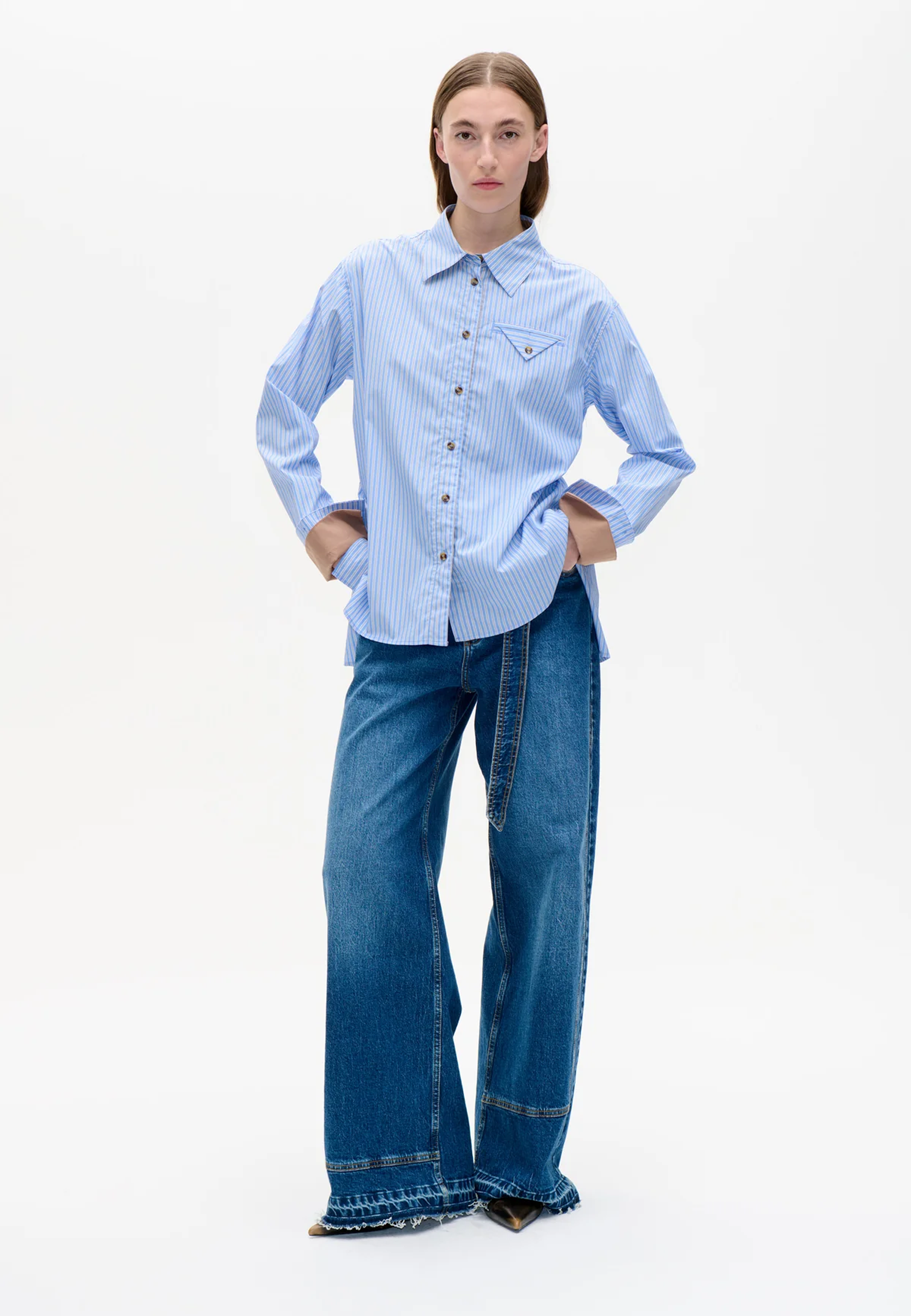 Melinda Bluse | Light Blue Stripe