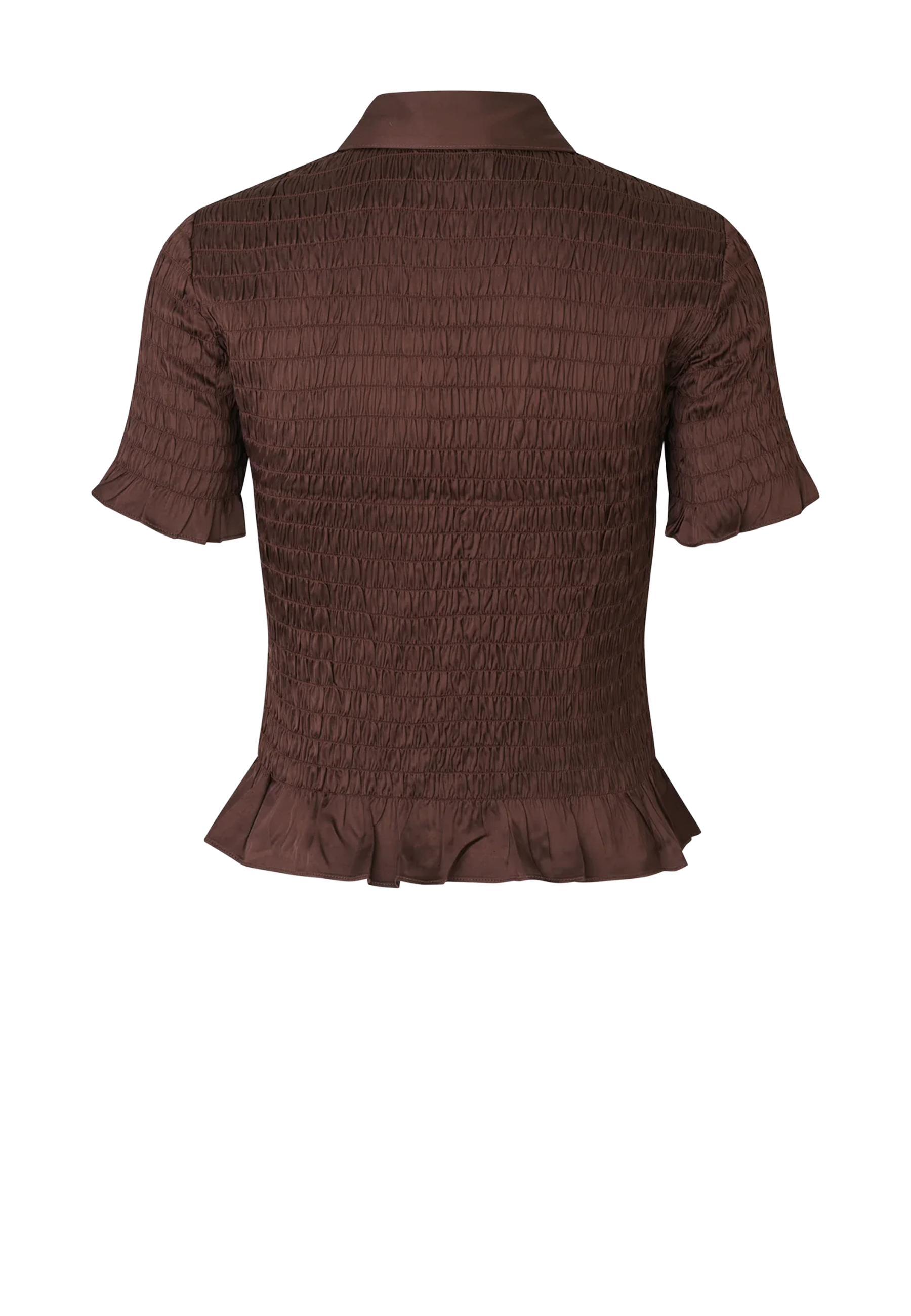 Myka Kurzarm Bluse | Coffee Bean Brown
