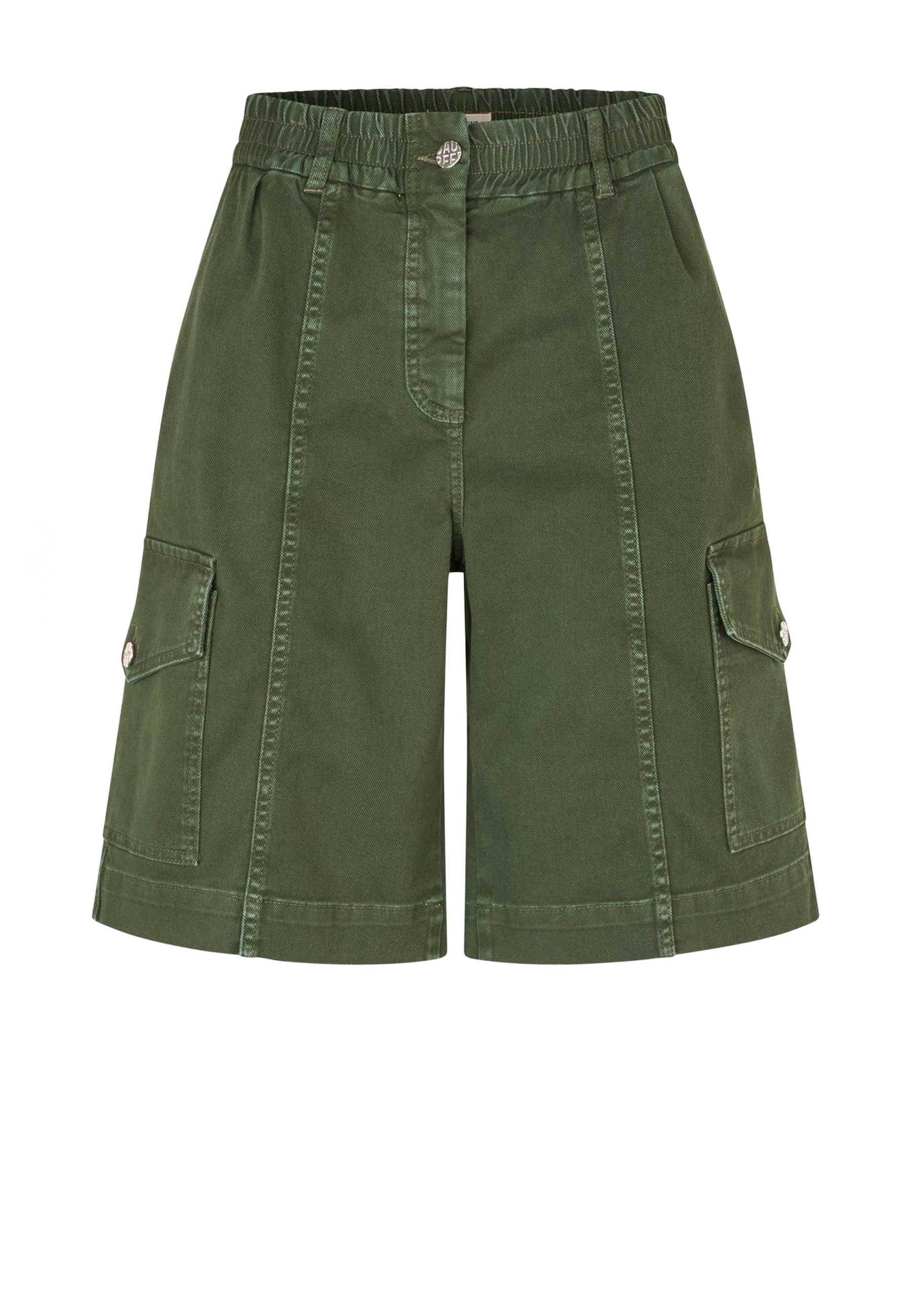 Neeto Wide Leg Fit Bermuda | Rosin Green