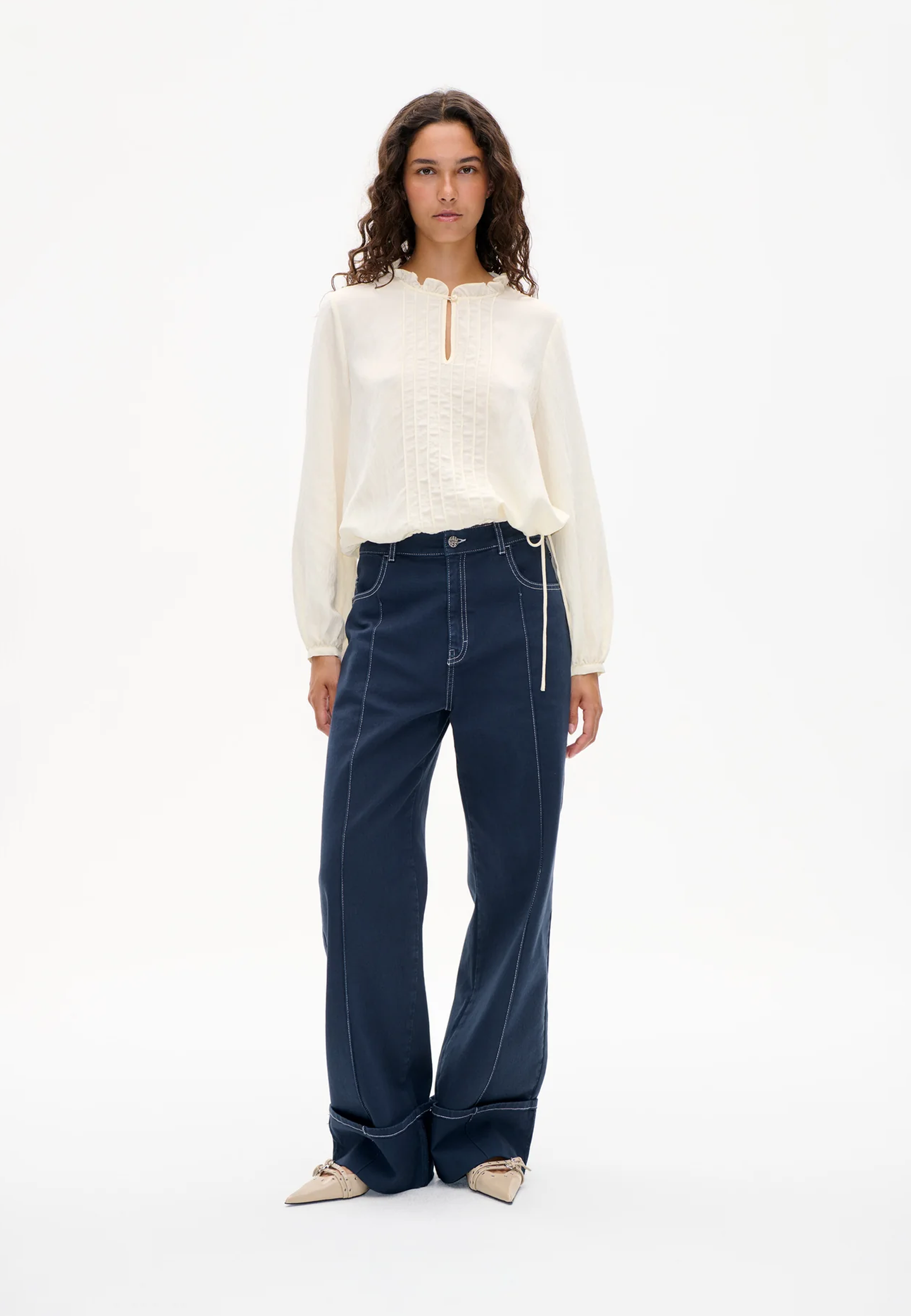 Netti Wide Leg Fit Jeans | Total Eclipse Blue