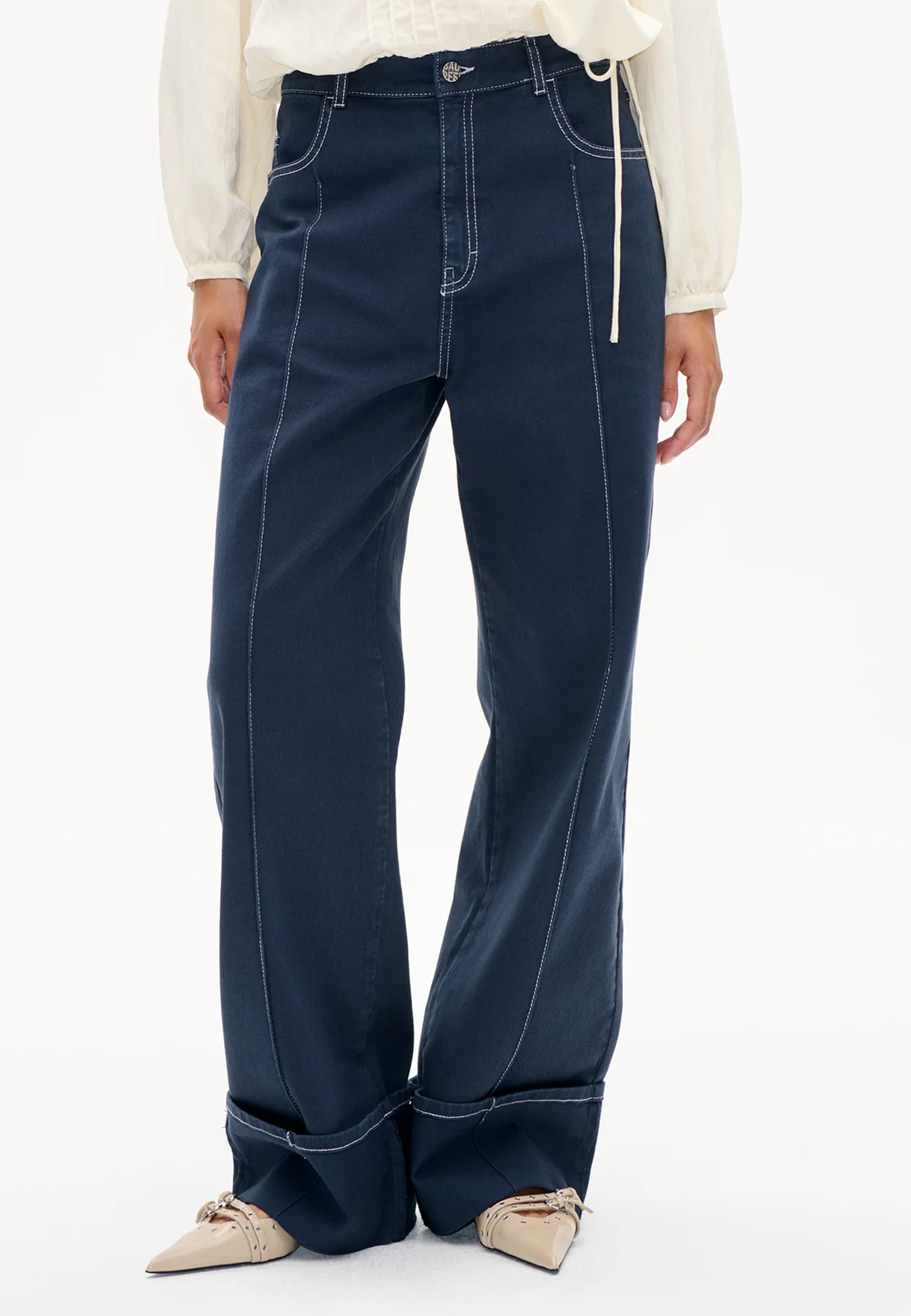 Netti Wide Leg Fit Jeans | Total Eclipse Blue