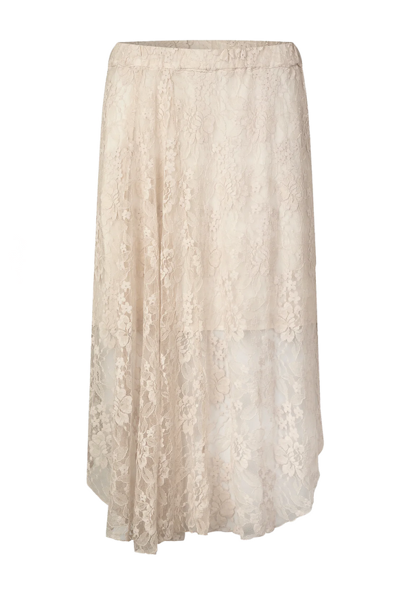Selmo Spitzen Maxirock | White Sand
