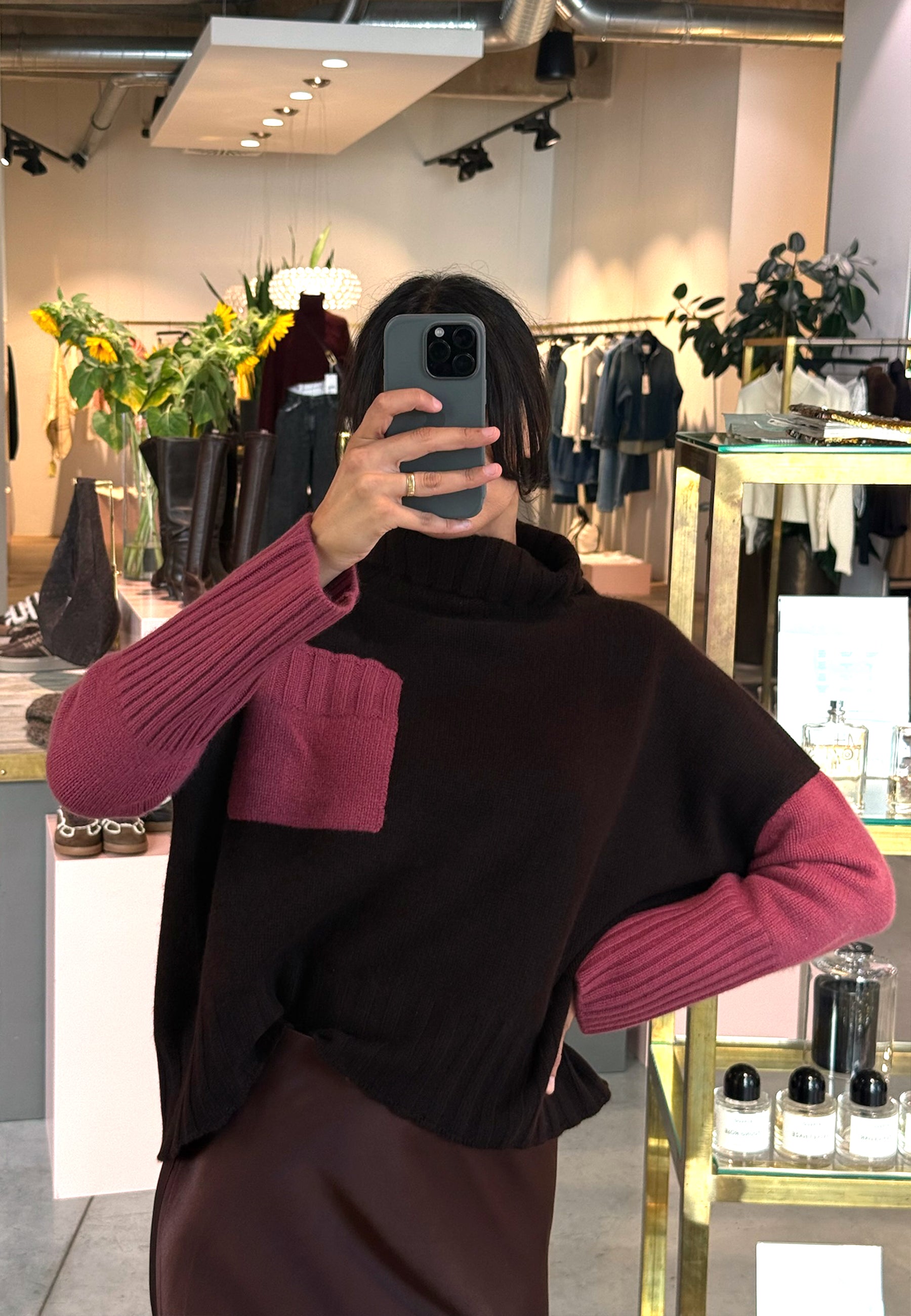 CD4080 Rollkragen Pullover | Brown Rose Antique