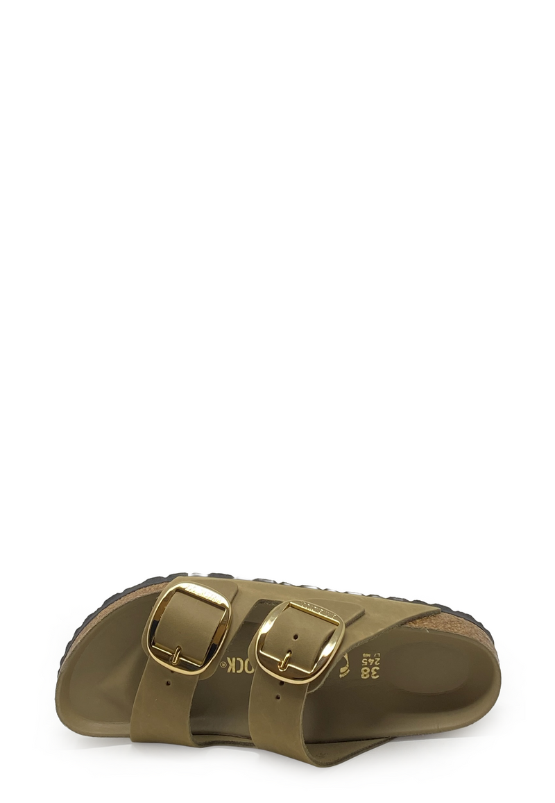 Arizona Big Buckle Pantolette | Tabacco Brown Oiled