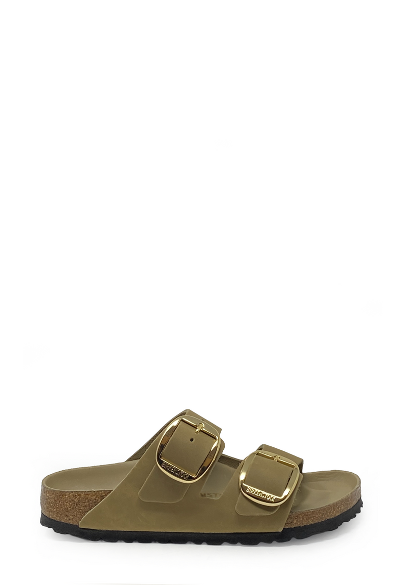 Arizona Big Buckle Pantolette | Tabacco Brown Oiled
