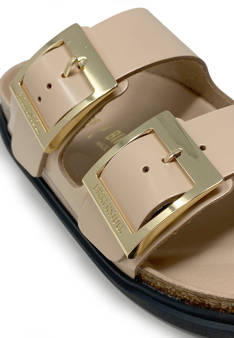 Arizona Droplet Buckle Pantolette | New Beige High Shine