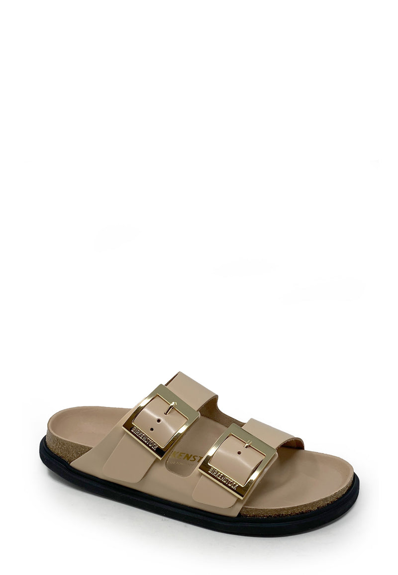 Arizona Droplet Buckle Pantolette | New Beige High Shine