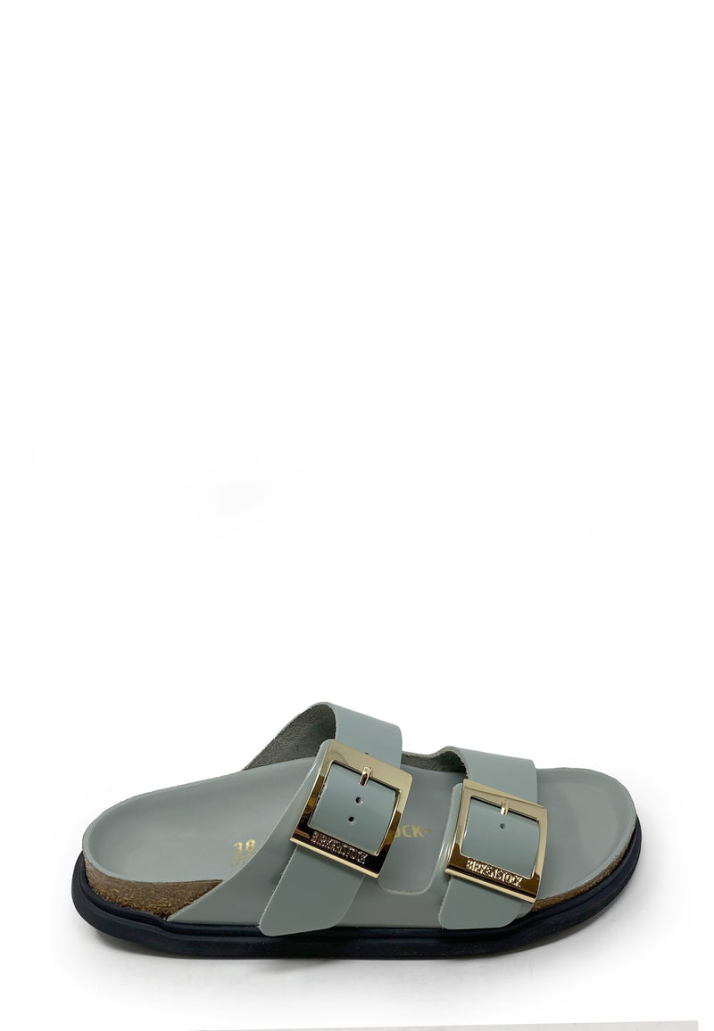 Arizona Droplet Buckle Pantolette | Pure Sage High Shine