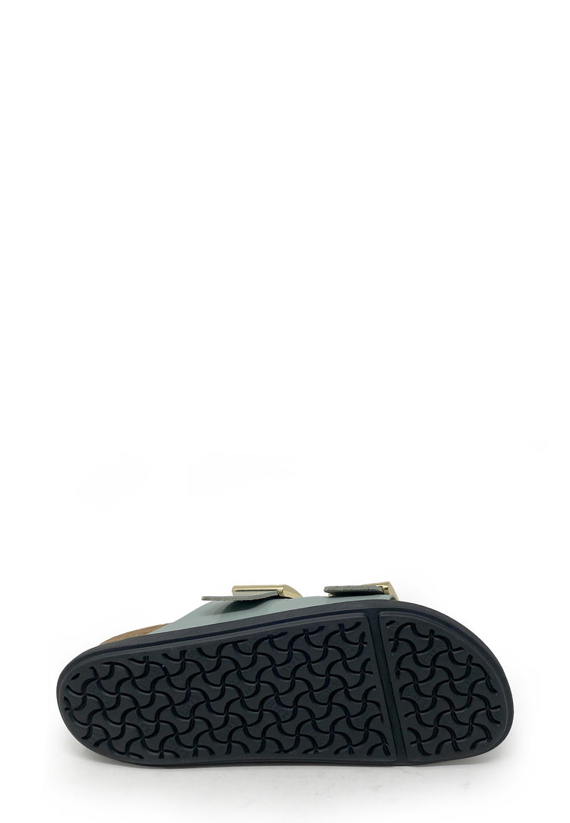 Arizona Droplet Buckle Pantolette | Pure Sage High Shine