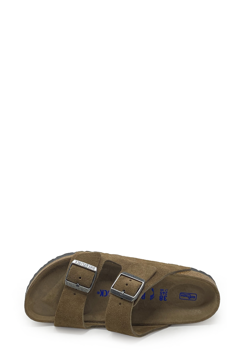 Arizona Soft Footbed Pantolette | Dark Tea Suede