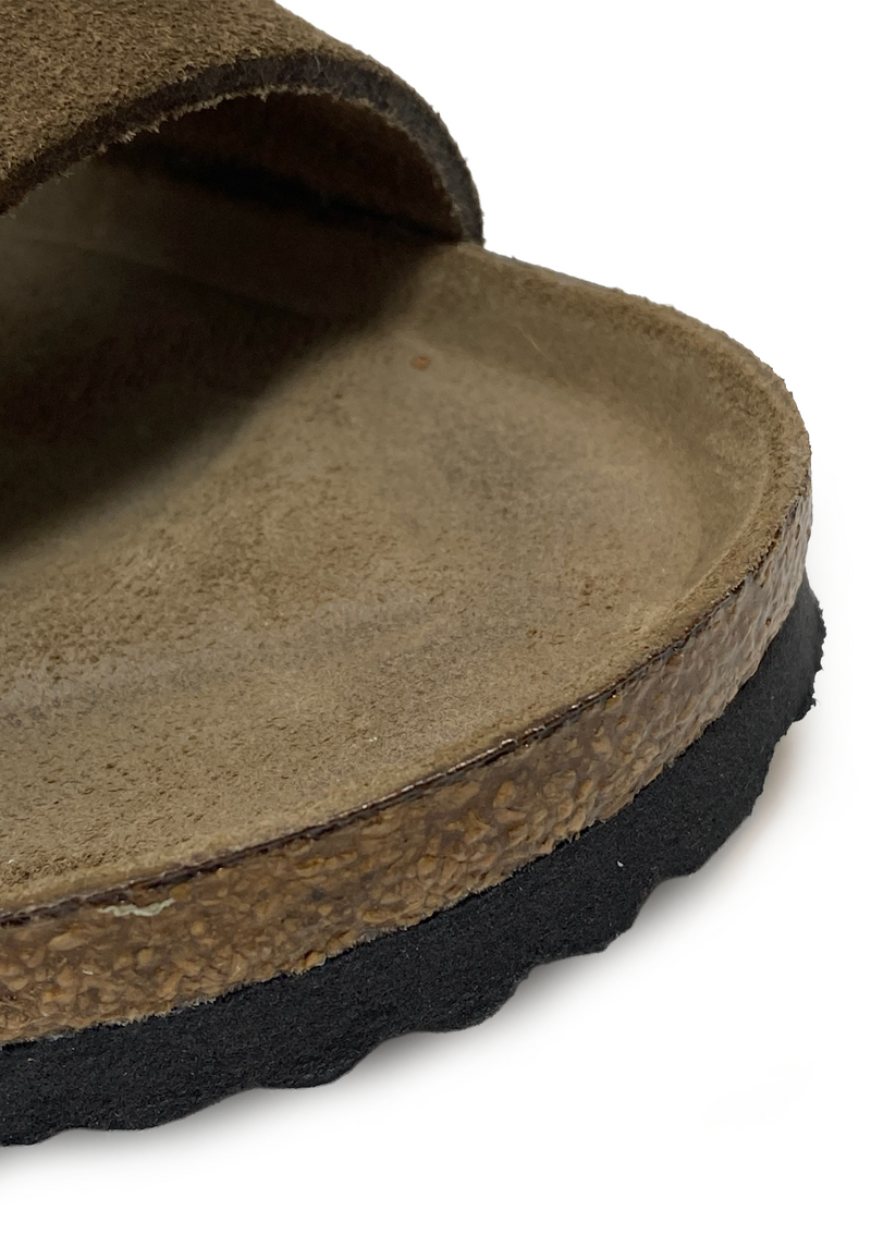 Arizona Soft Footbed Pantolette | Dark Tea Suede