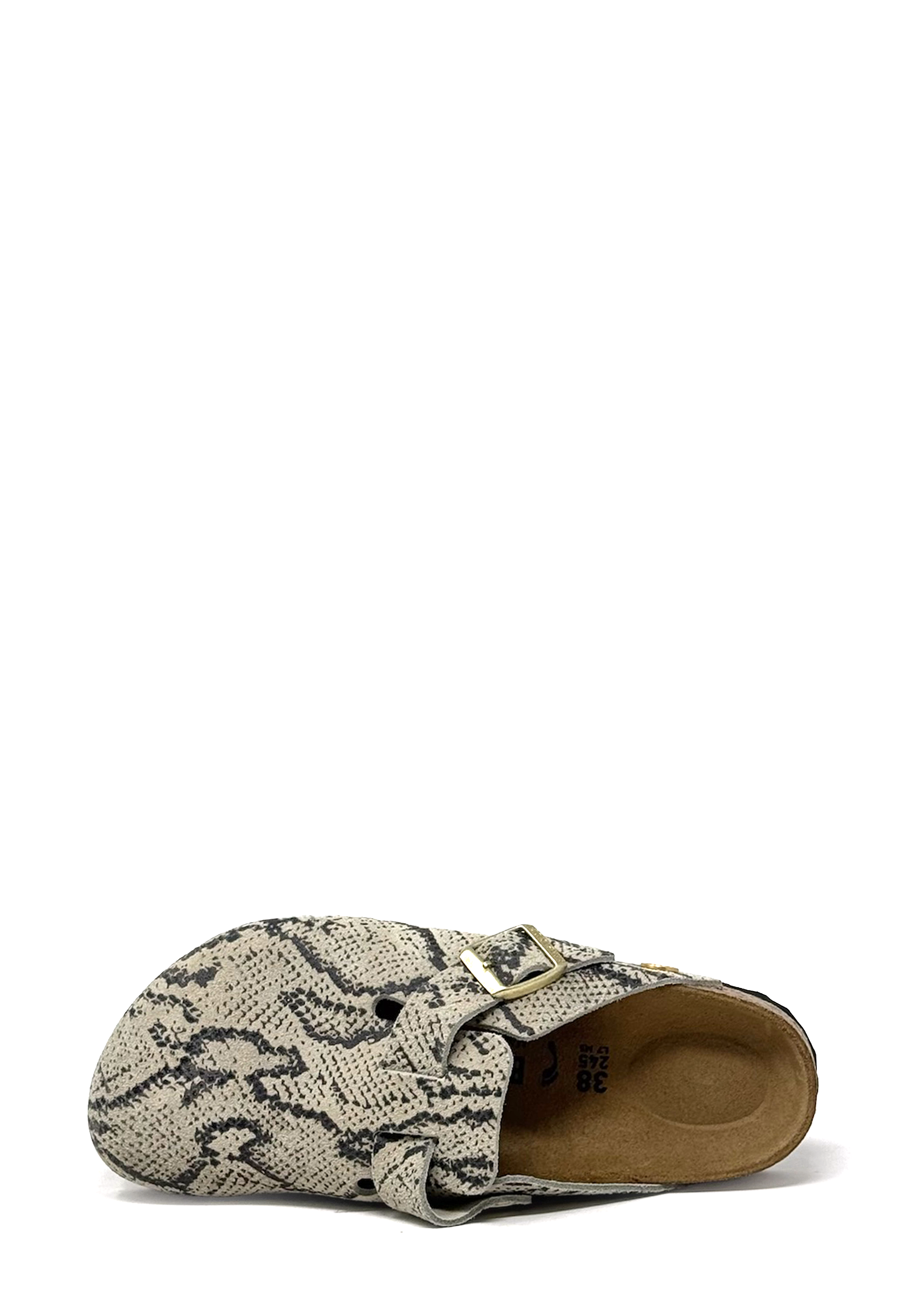 Boston Clog | Rivet Logo Snake Oyster Suede