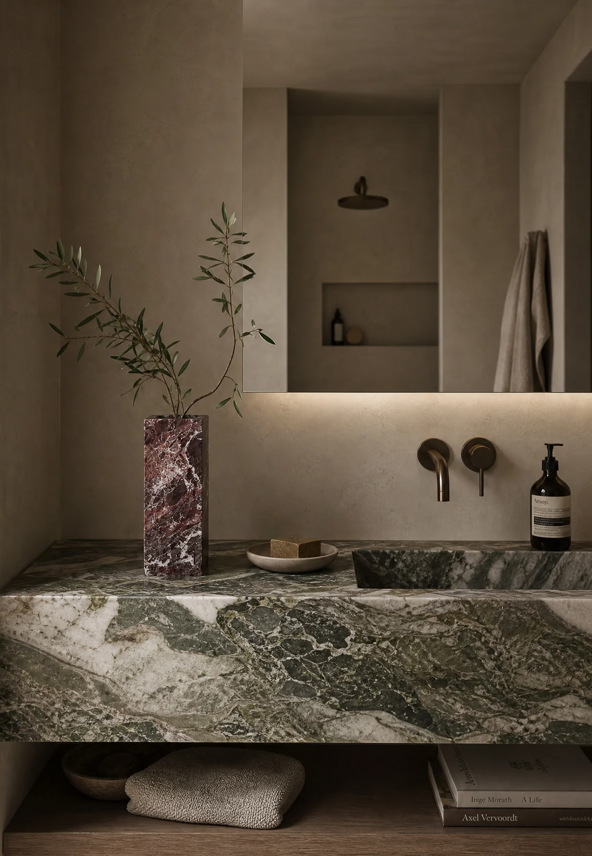Medium Rosso Levanto Marble Edge Vase