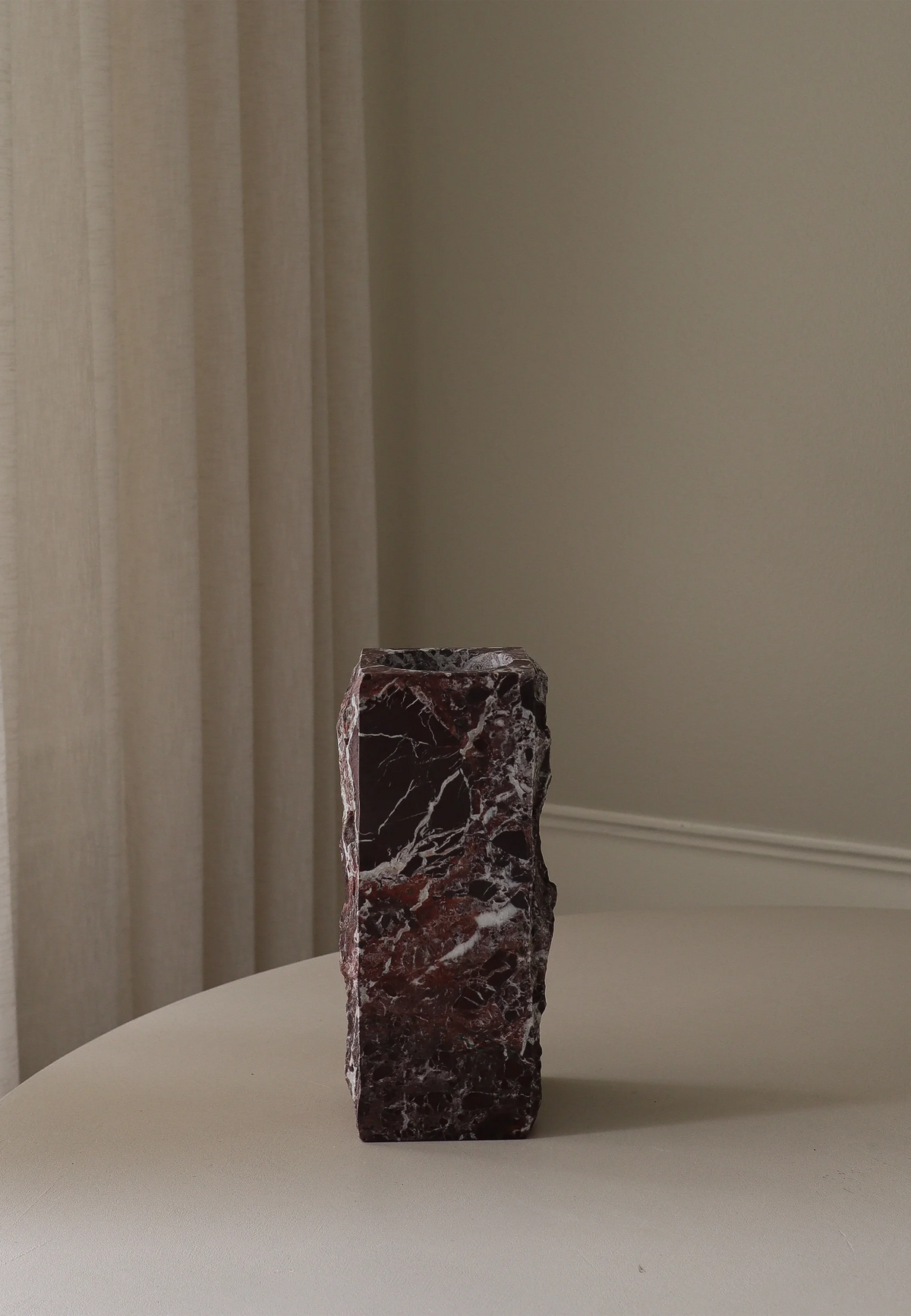 Medium Rosso Levanto Marble Edge Vase